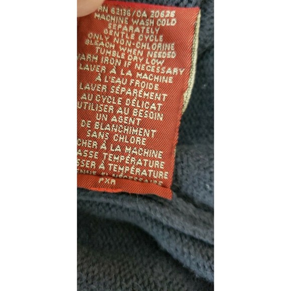 Guess Wine navyV-neck Knit Cotton Long Sleeve Lightweight Sweater Size XL - Picture 8 of 8